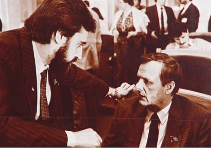 Андрей Болтянский и Анатолий Собчак в Большом зале Мариинского дворца